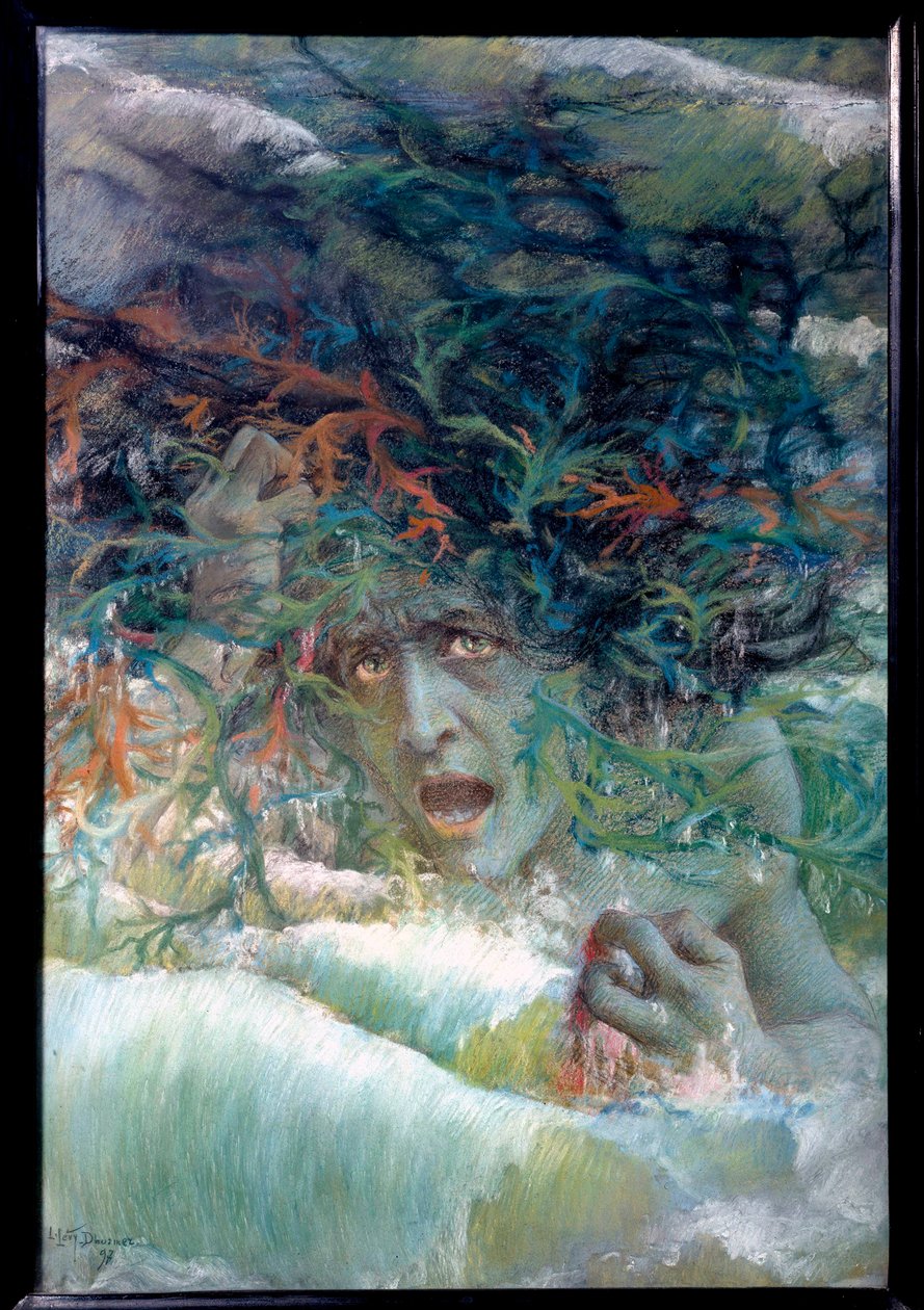 Meduusa tai raivokas aalto 1897 (pastelli ja hiili) tekijältä Lucien Levy Dhurmer