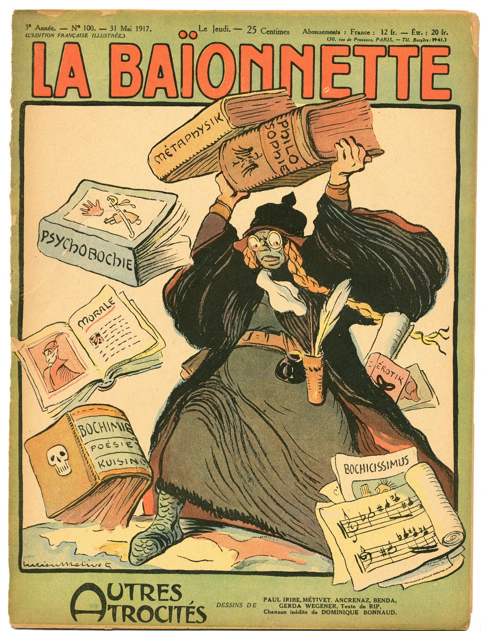 Kansi kappaleesta "La Baionnette", Satirical in Colors tekijältä Lucien Metivet