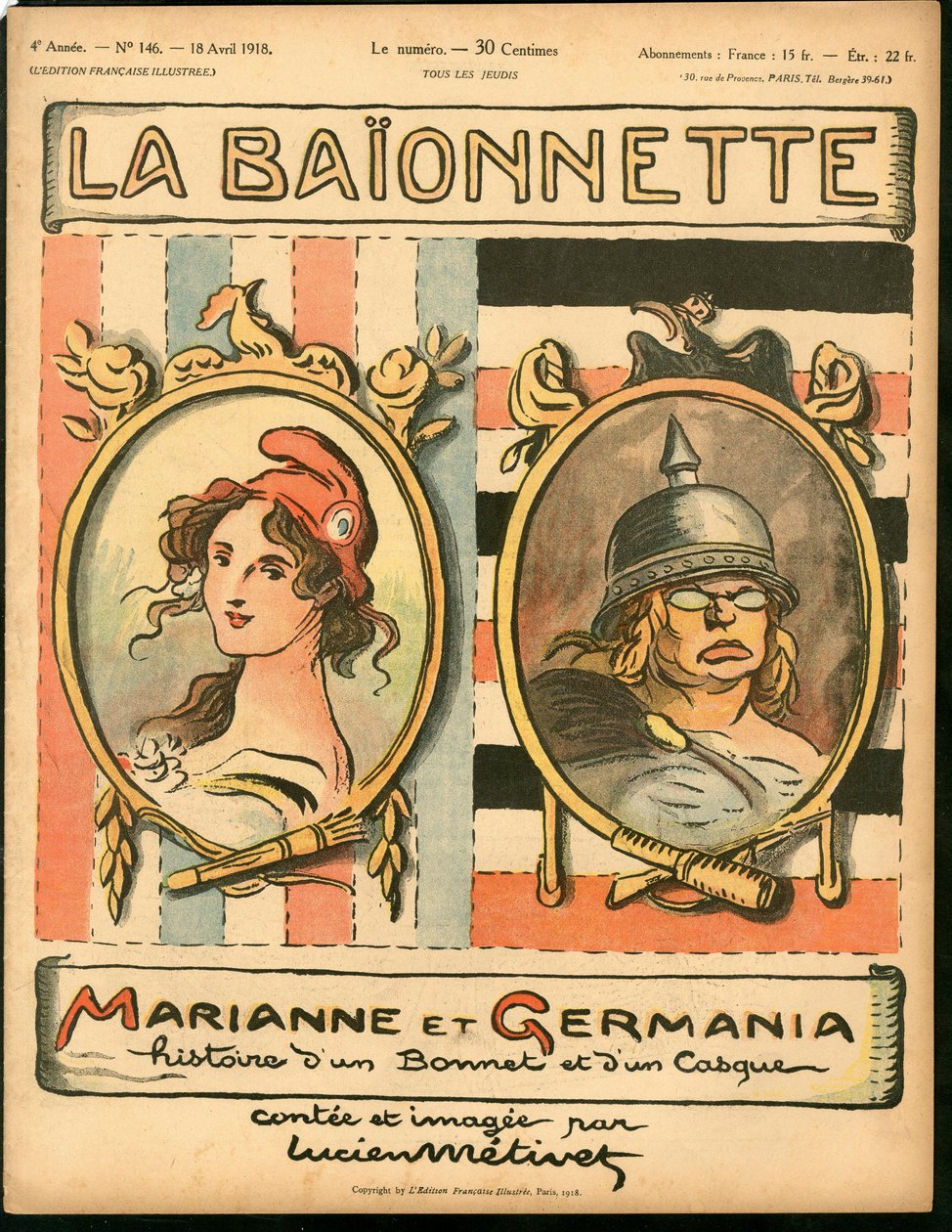 Kansi "La Baionnette", Satirical in Colors tekijältä Lucien Metivet