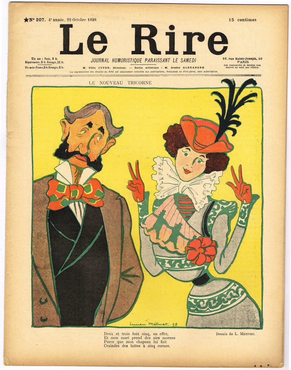 Kansi "Le Rire", satiirinen väreissä tekijältä Lucien Metivet