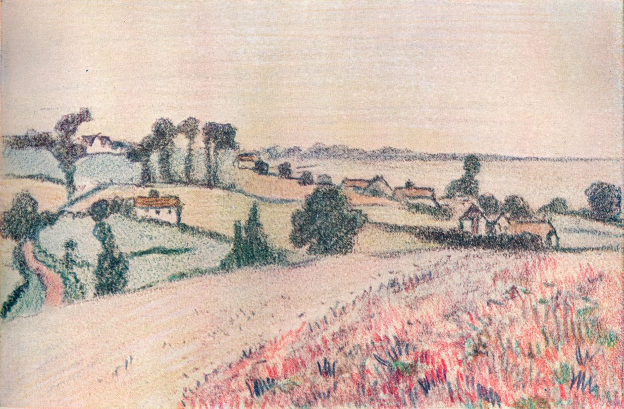 Lucien Pissarron piirroksesta värillisillä liiduilla, 1900-luku tekijältä Lucien Pissaro