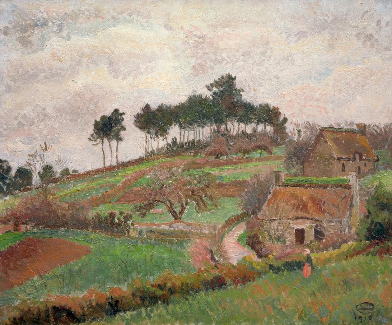 Brittany Cottages, Riec tekijältä Lucien Pissarro