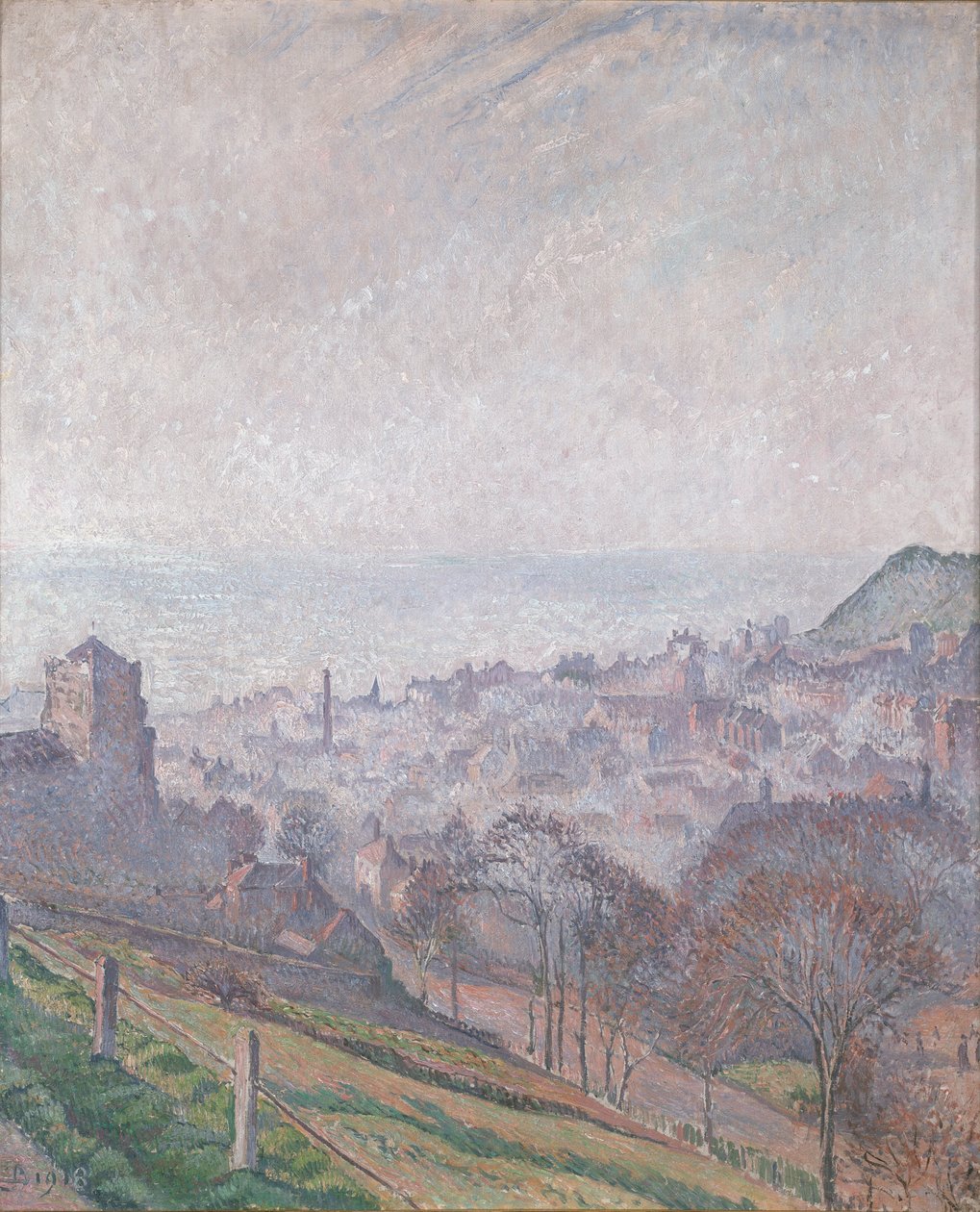 Hastings: Sumu, aurinko ja savu, 1918 tekijältä Lucien Pissarro