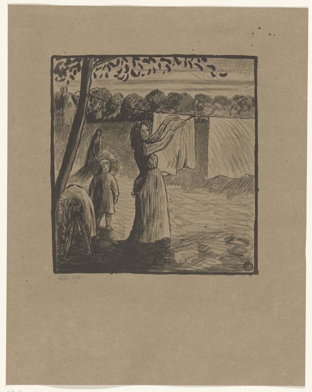 Pyykin ripustaminen tekijältä Lucien Pissarro