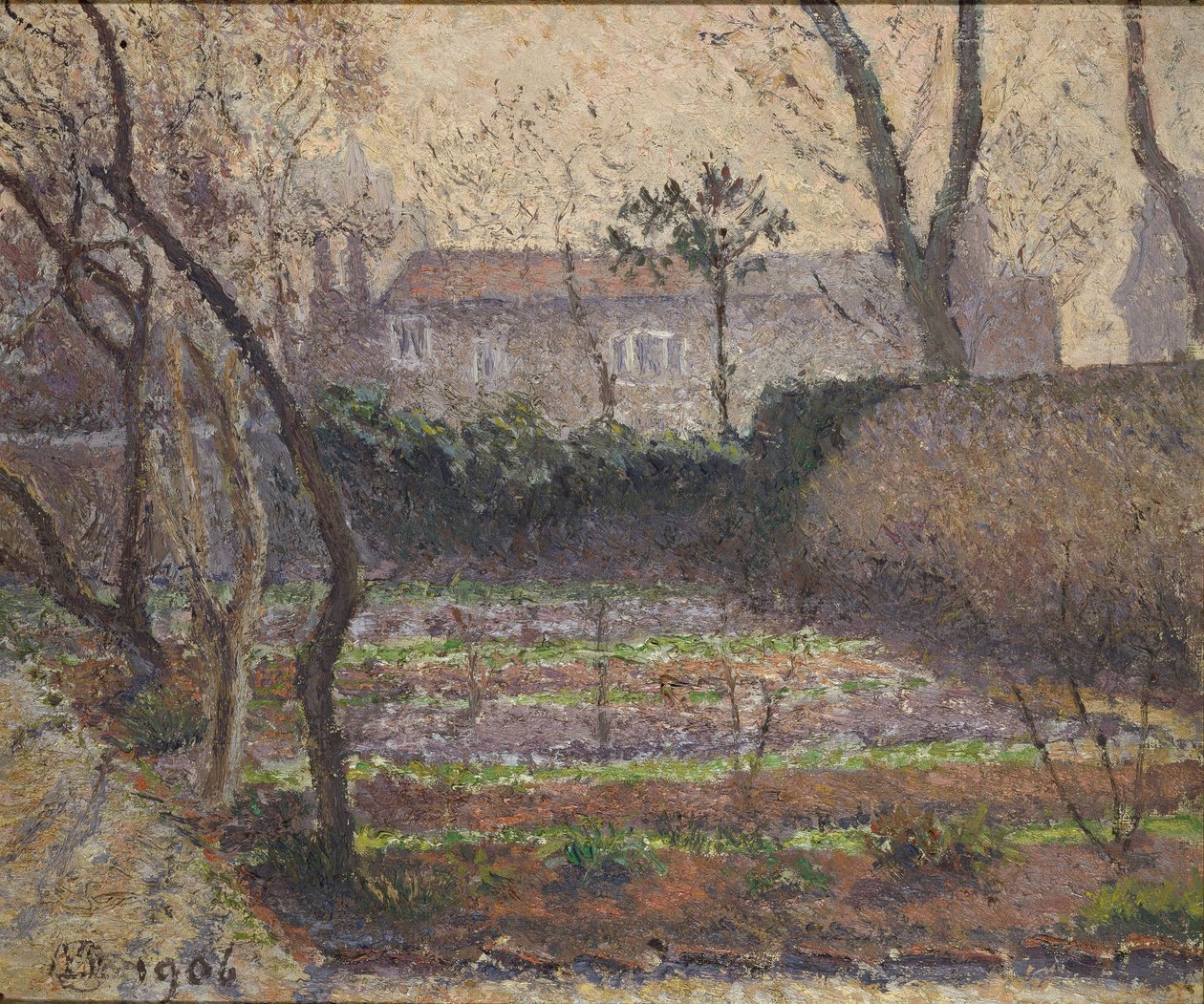 Hoar Frost, Chiswick, 1906 tekijältä Lucien Pissarro