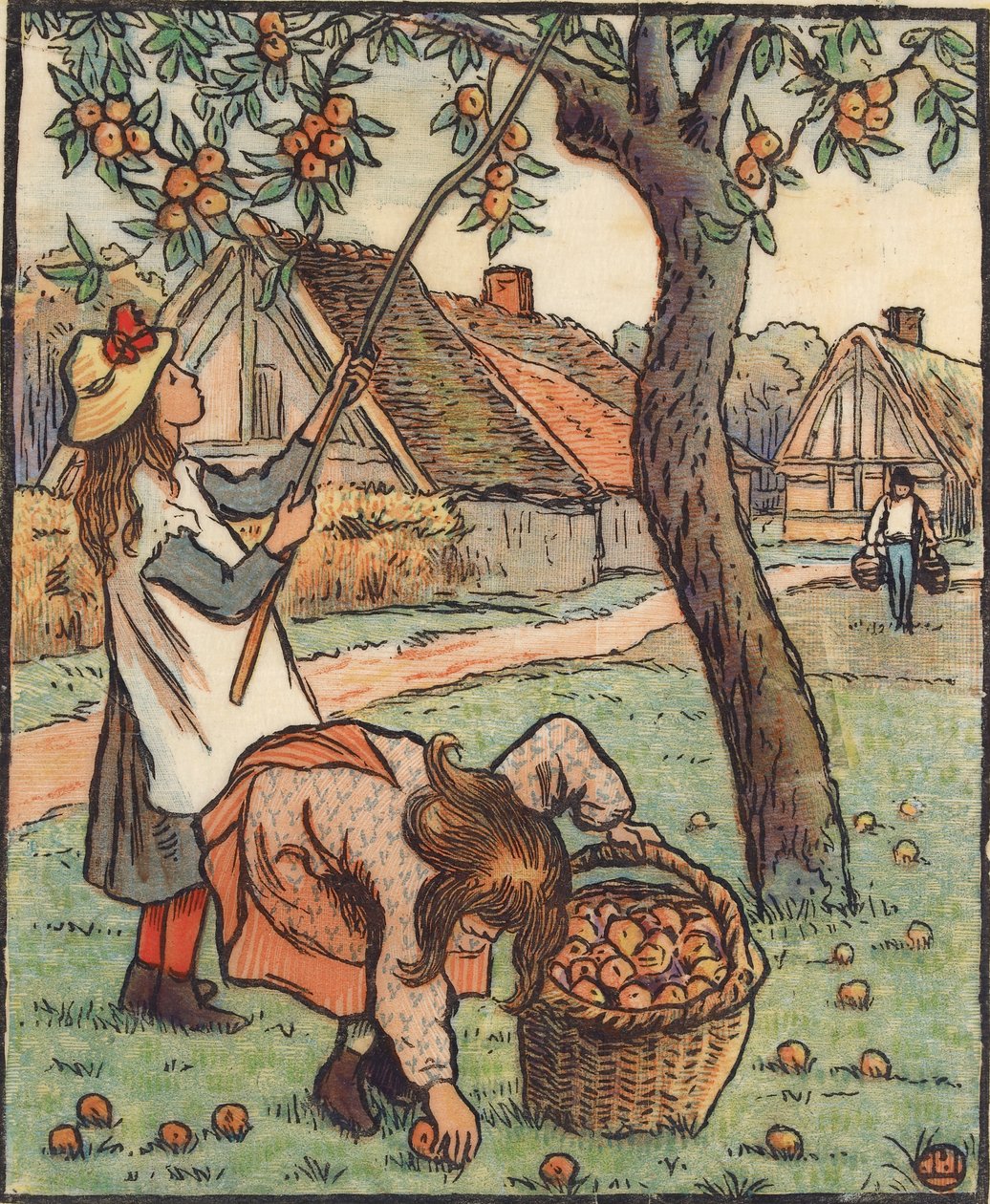 Omenasato, 1889 tekijältä Lucien Pissarro