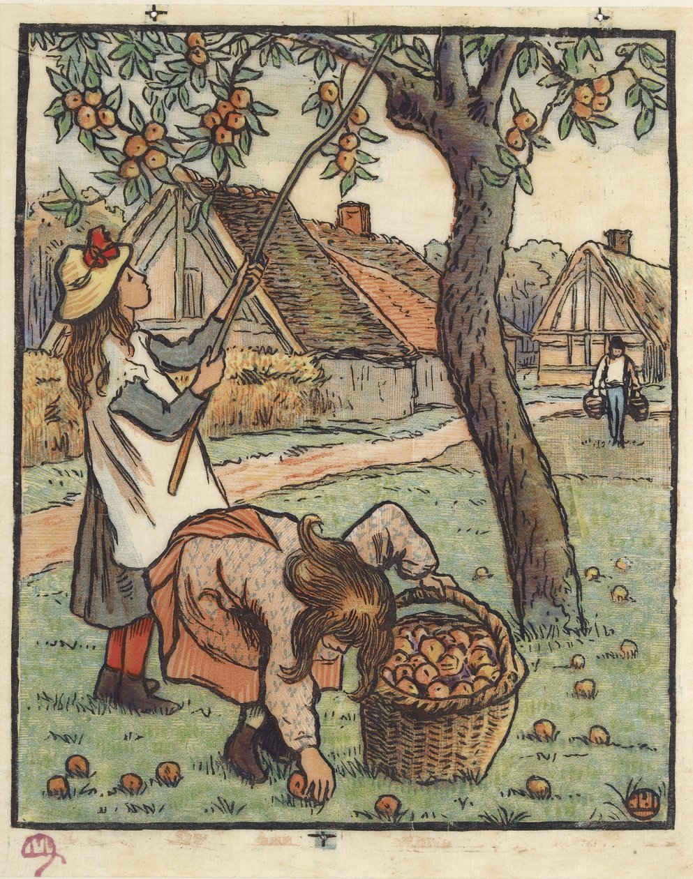 Omenasato, 1889 tekijältä Lucien Pissarro