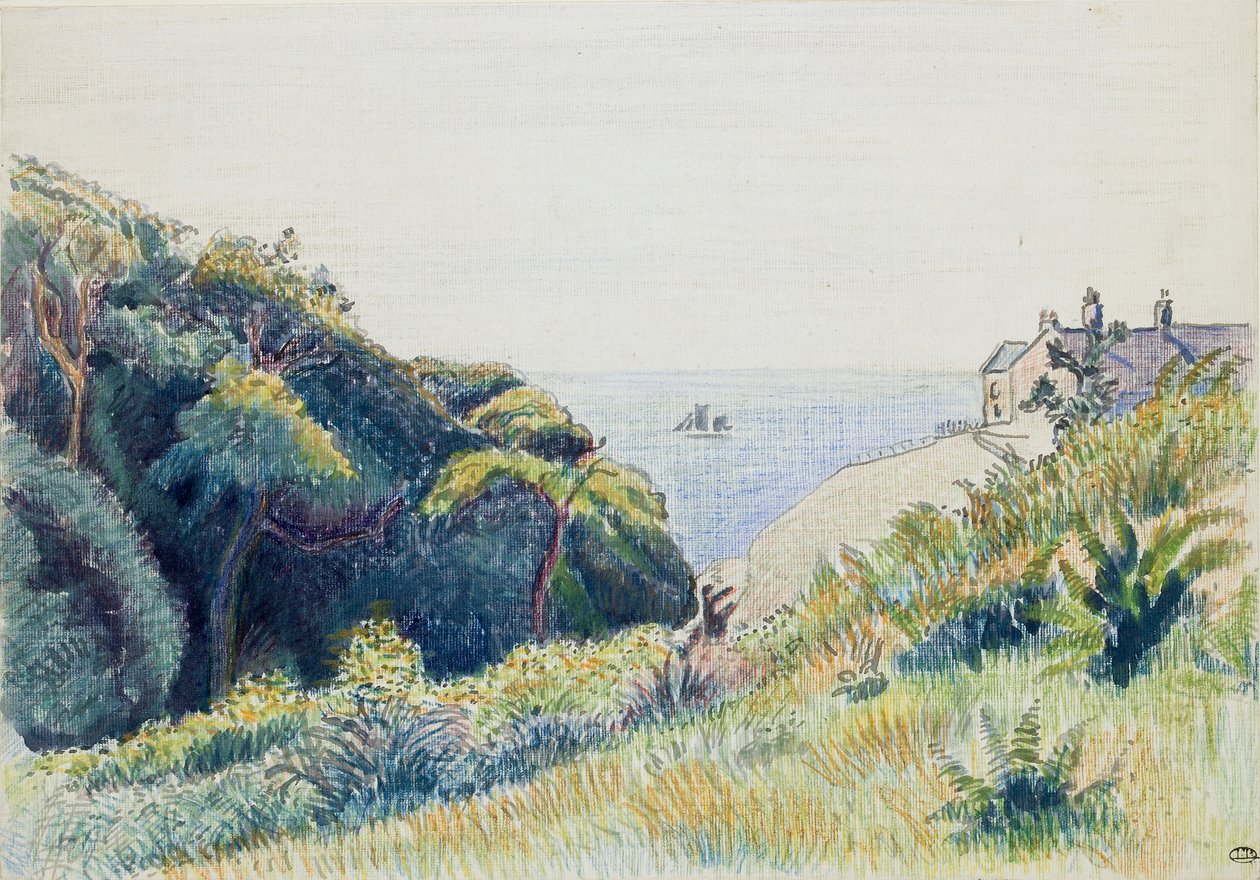 Rannikkovartioston talo, Ecclesbourne, 1918 tekijältä Lucien Pissarro