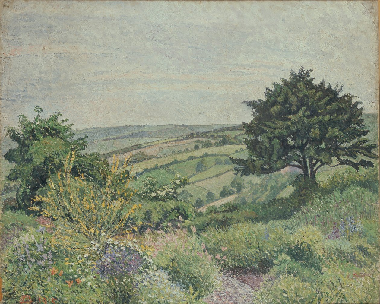 Mökkipuutarha, Kalalampi, 1915 tekijältä Lucien Pissarro