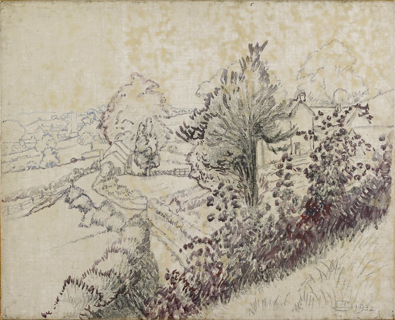 Näkymä Leintwardinen, 1932 tekijältä Lucien Pissarro