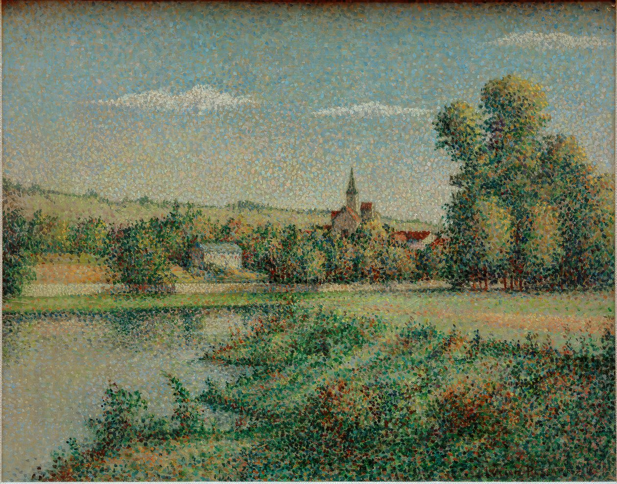 Ile de Francen kylä tekijältä Lucien Pissarro