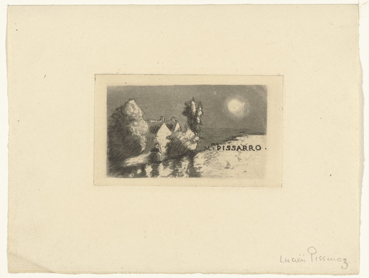 Madame Pissarron käyntikortti tekijältä Lucien Pissarro