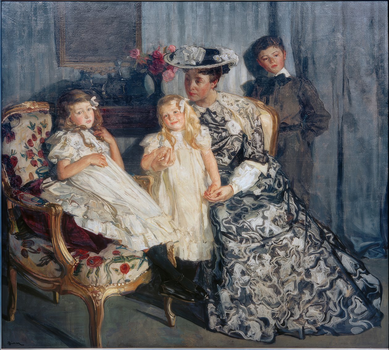 Madame Simon lastensa kanssa tekijältä Lucien Simon
