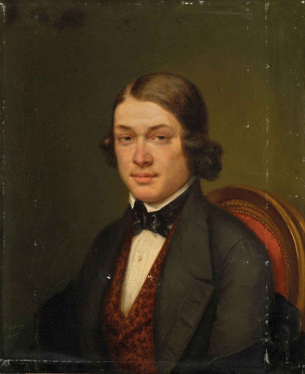aMuotokuva säveltäjä Robert Schumannista 1810-1856, 1842. tekijältä Lucienne Collière