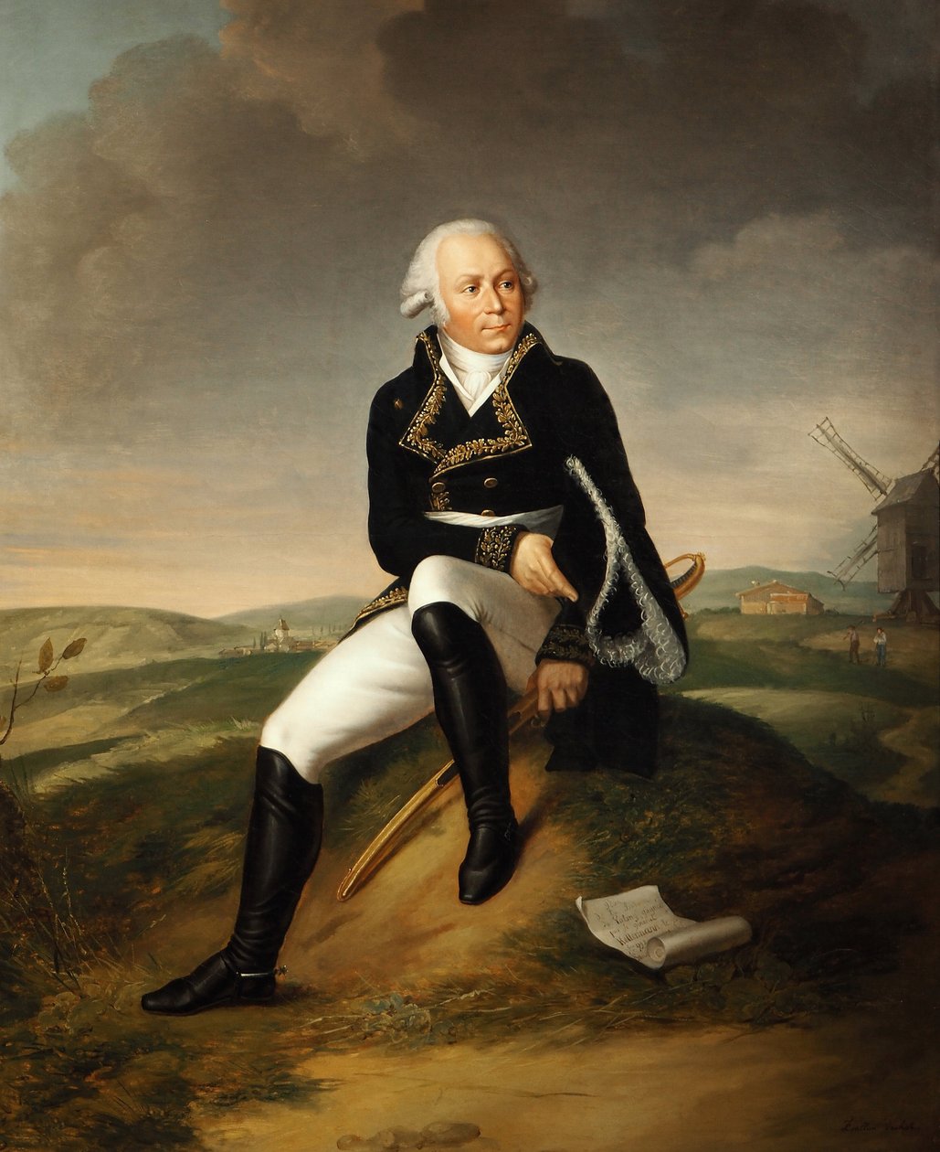 Francois Christophe Kellermanin muotokuva 1735-1820 (öljy kankaalle) tekijältä Lucile Fouillon Vachot
