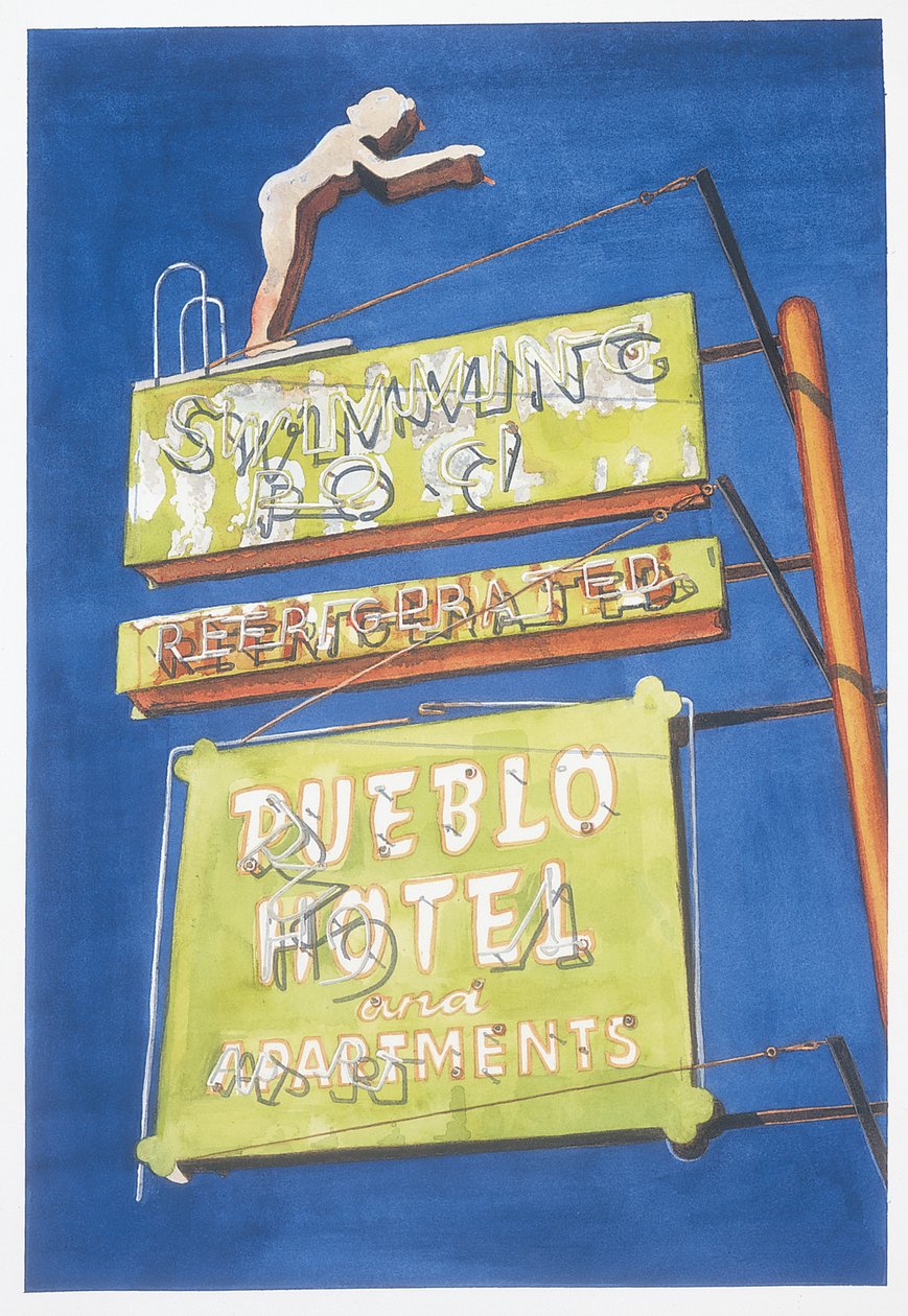 Pueblo Hotel, 2001 (wc paperilla) tekijältä Lucy Masterman