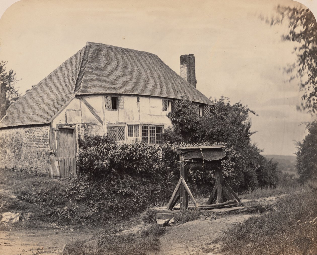 Englantilainen maalaismökki,c. 1860 (kuva) tekijältä Lucy Fleming
