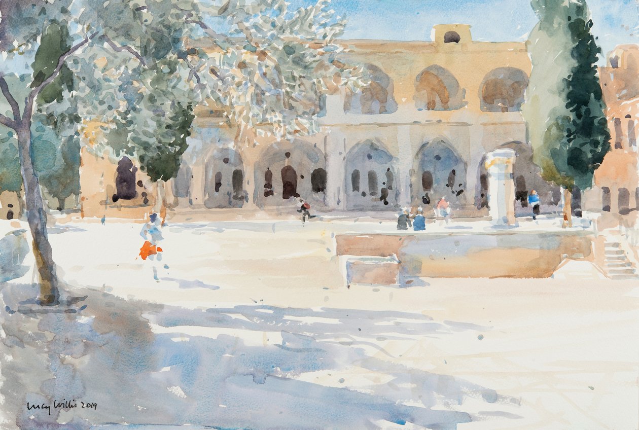 Batei Mahase Square, Vanha Jerusalem, 2019 (w/c paperilla) tekijältä Lucy Willis