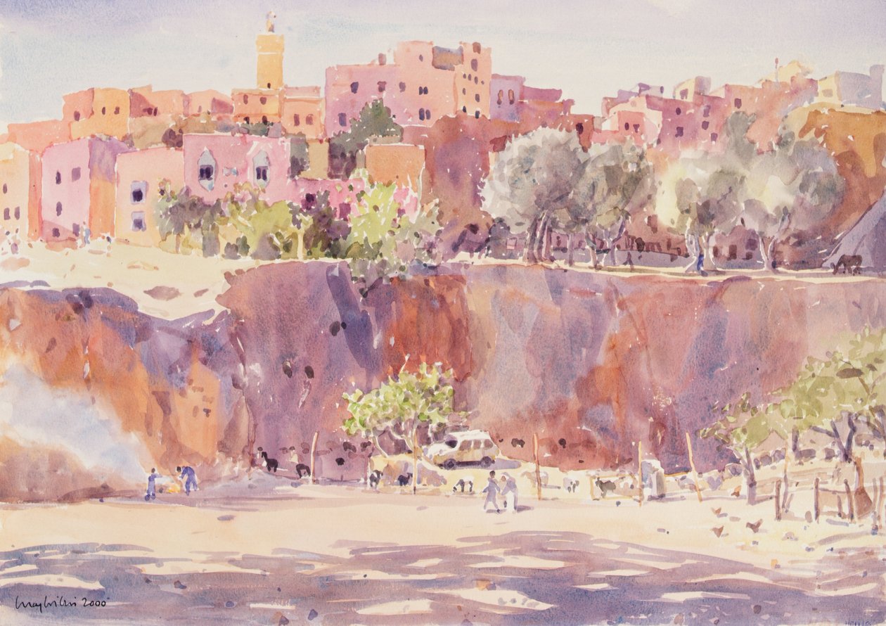 Darricha, Fes, 2000 (akvarelli paperille) tekijältä Lucy Willis