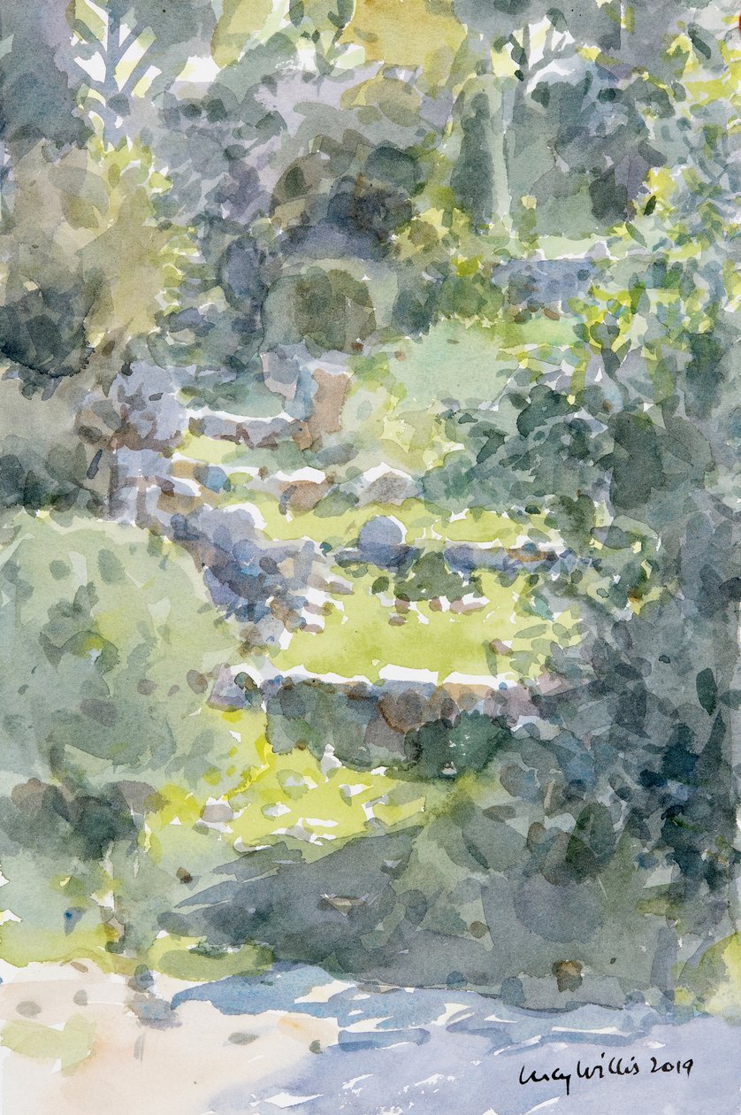 Hillside Steps, Ein Kerem, Israel, 2019 (w/c paperilla) tekijältä Lucy Willis