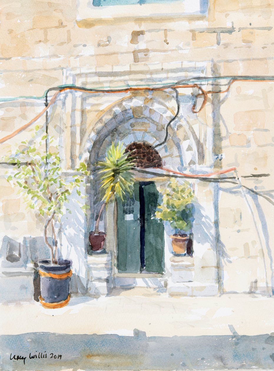 Muslimikorttelissa, Jerusalemissa, 2019 (w/c paperilla) tekijältä Lucy Willis