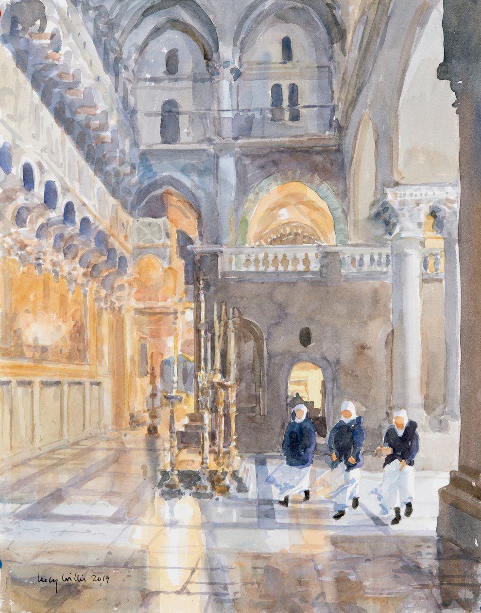 Aloittelijat Pyhän haudan kirkossa, Jerusalemissa, 2019 (paperilla) tekijältä Lucy Willis