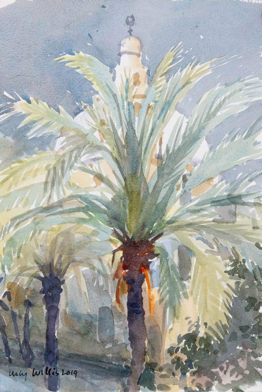 Old City Palms I, Jerusalem, 2019 (w/c paperilla) tekijältä Lucy Willis