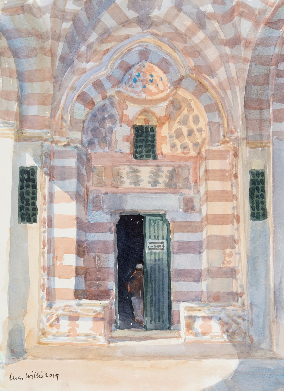 Varjostettu sisäänkäynti, Temppelivuori, Jerusalem, 2019 (w/c paperilla) tekijältä Lucy Willis