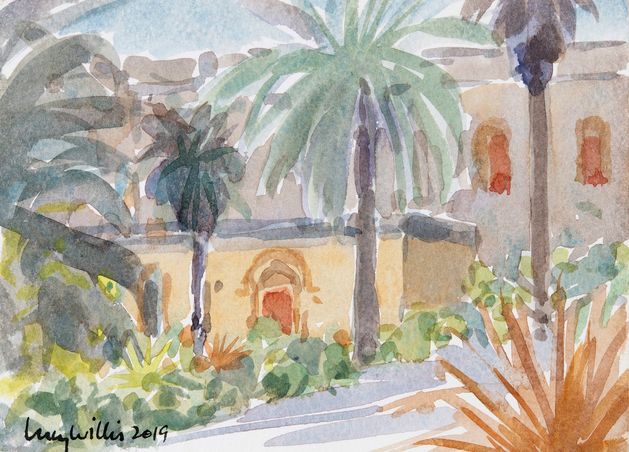Benedictine Abbey, Abu Ghosh, Isreal, 2019 (w/c paperilla) tekijältä Lucy Willis