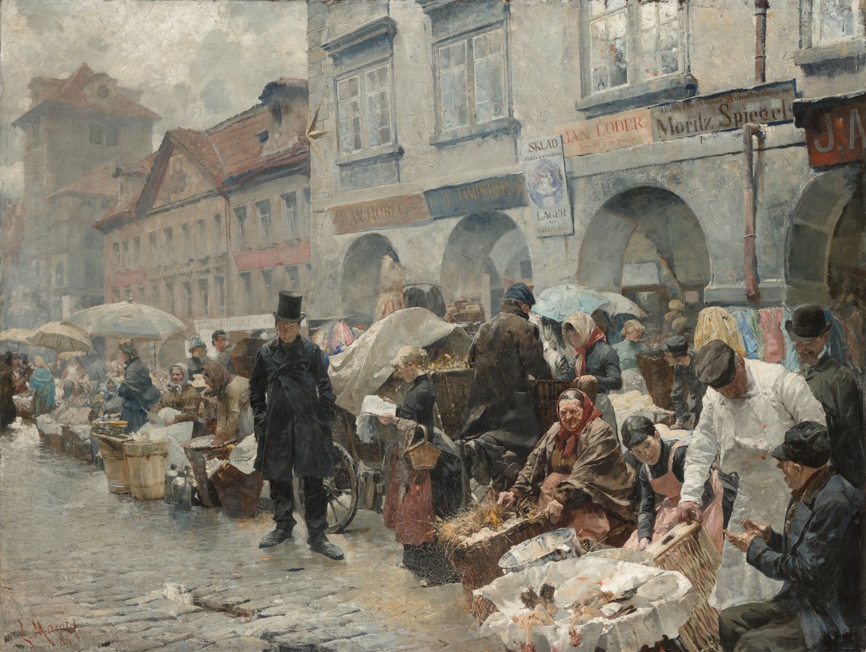 Munamarkkinat Prahassa, 1888 tekijältä Ludek or Ludwig Marold