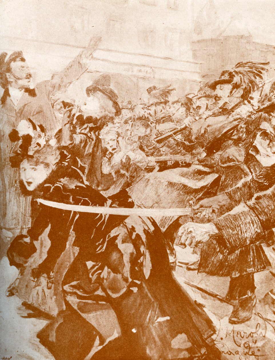 Mielenosoitus (Praha 1897) - Tšekkiläinen karikatyyri tekijältä Ludek or Ludwig (after) Marold