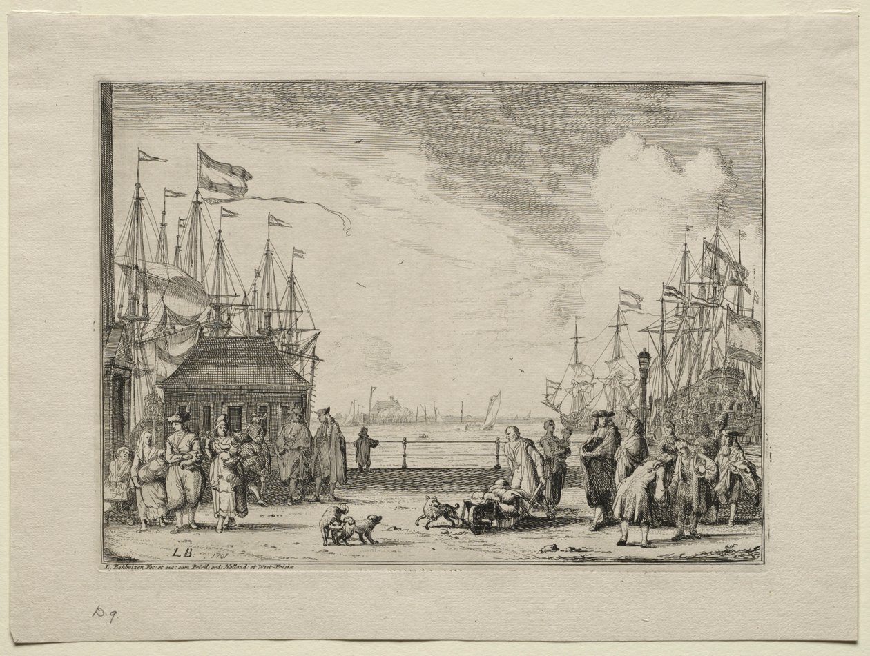 Amsterdamin satama, 1701. tekijältä Ludolf Backhuysen