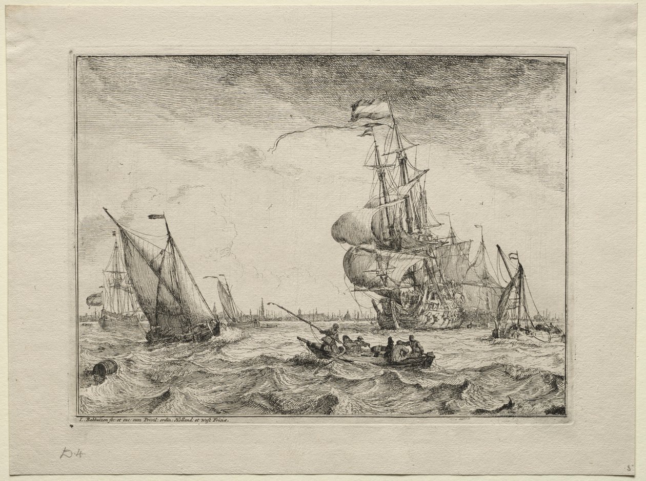 Alukset täydessä purjeessa, 1701. tekijältä Ludolf Backhuysen