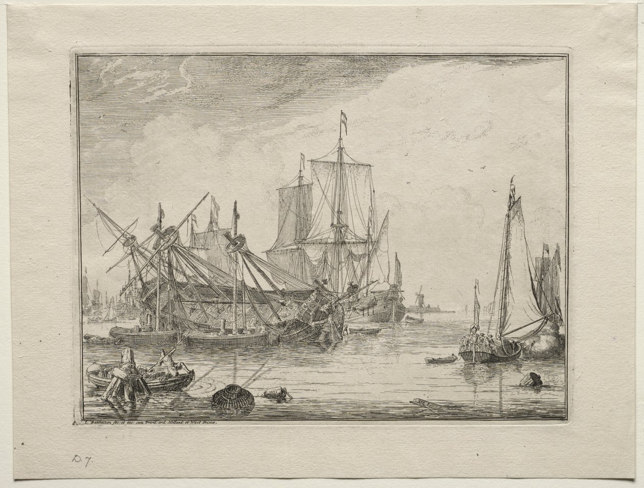 Laivat korjattavana, 1701. tekijältä Ludolf Backhuysen