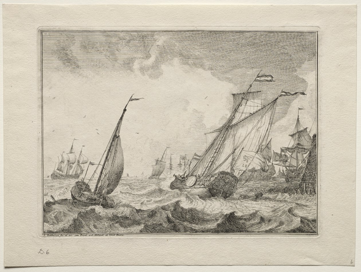 Laivat Galessa, 1701. tekijältä Ludolf Backhuysen