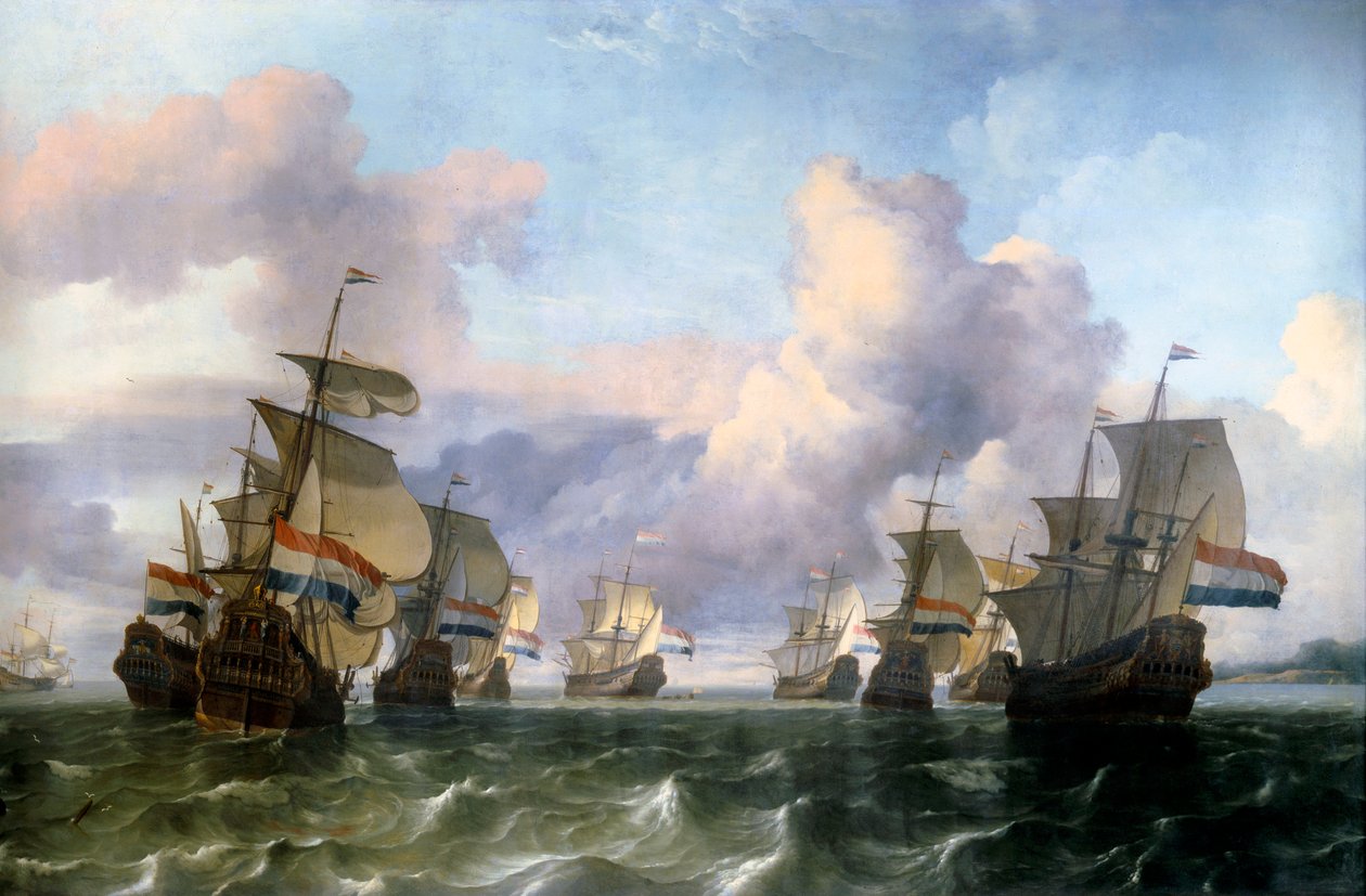 Intia-yhtiön hollantilainen siipi. Ludolf Backhuysenin (1631-1708) maalaus Ec. Hol. tekijältä Ludolf I Backhuysen