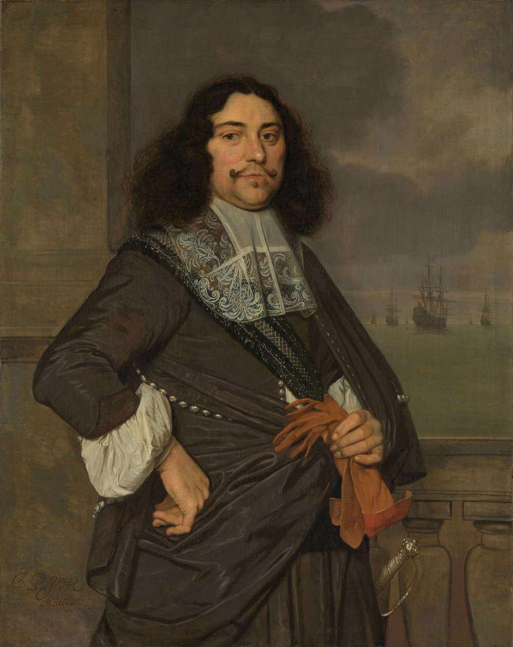 Jan van Nes (1631-80), Hollannin ja Länsi-Frieslandin vara-amiraali tekijältä Ludolf de Jongh