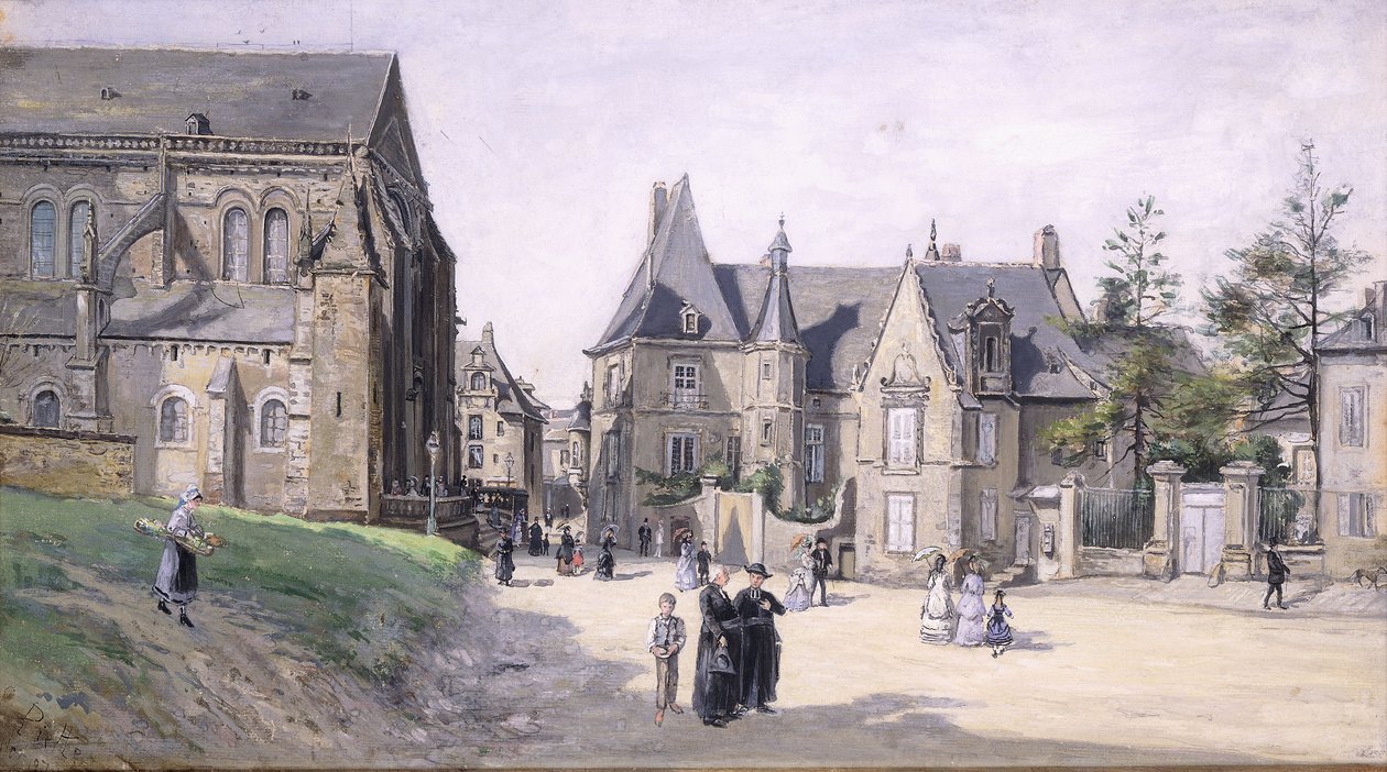 Pikku kylän aukio; La Petite Place du Village, 1870 tekijältä Ludovic Piette