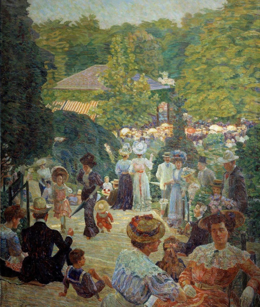 Kioskin Parc Montsouris on musiikkia vuodelta 1900. Ludovic Valleen maalaus (1864 - 1939) tekijältä Ludovic Vallee