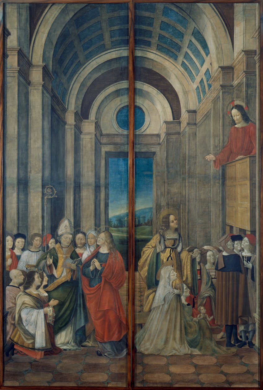 Maria Magdaleena, Martha, Lasarus ja Maximinus Palvoivat Provencen prinssi ja prinsessa ja ... tekijältä Ludovico de Donati