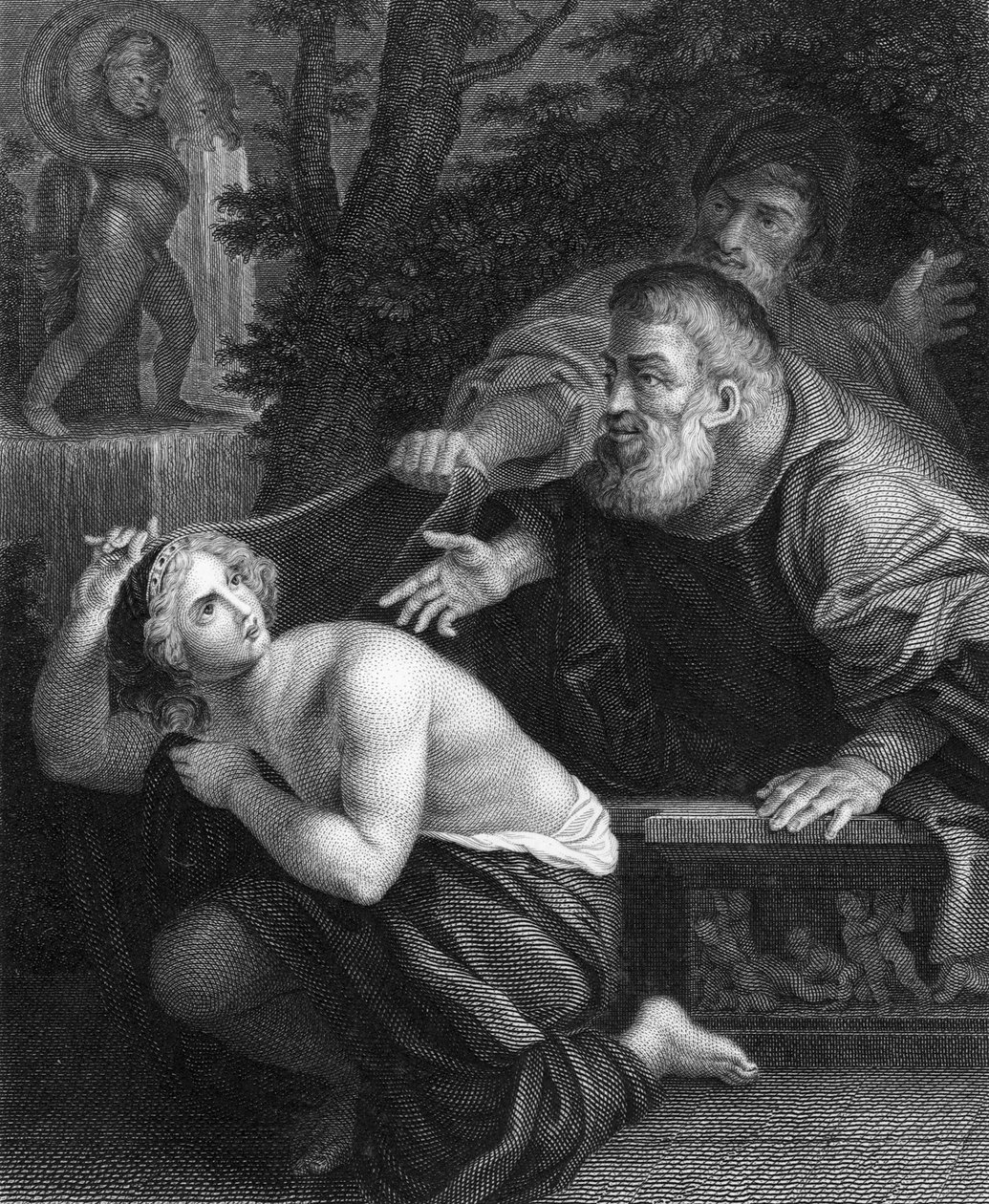 Susanna ja vanhimmat (kaiverrus) tekijältä Ludovico (after) Carracci