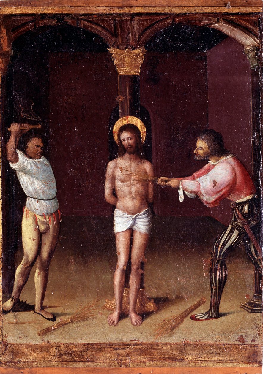 Neitsyen elämä: "" La flagellation"" Sarja "" Rosary Mysteries"" tekijältä Ludovico Brea