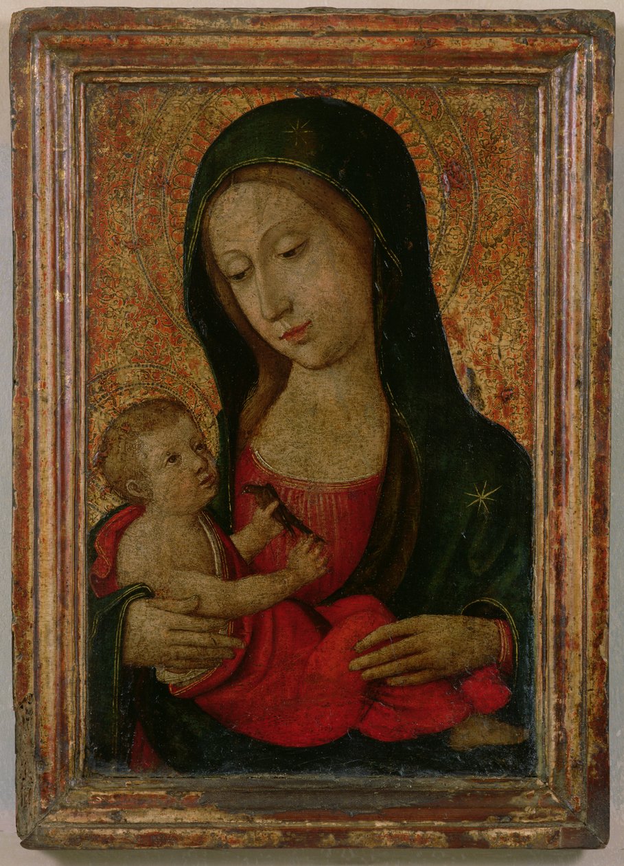 Madonna ja lapsi (tempera paneelissa) tekijältä Ludovico Brea