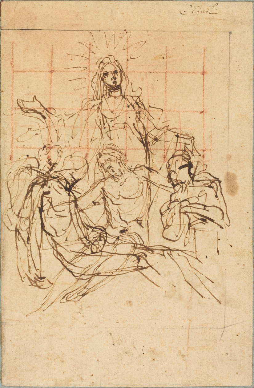 Pietà (recto) tekijältä Ludovico Cardi called Cigoli
