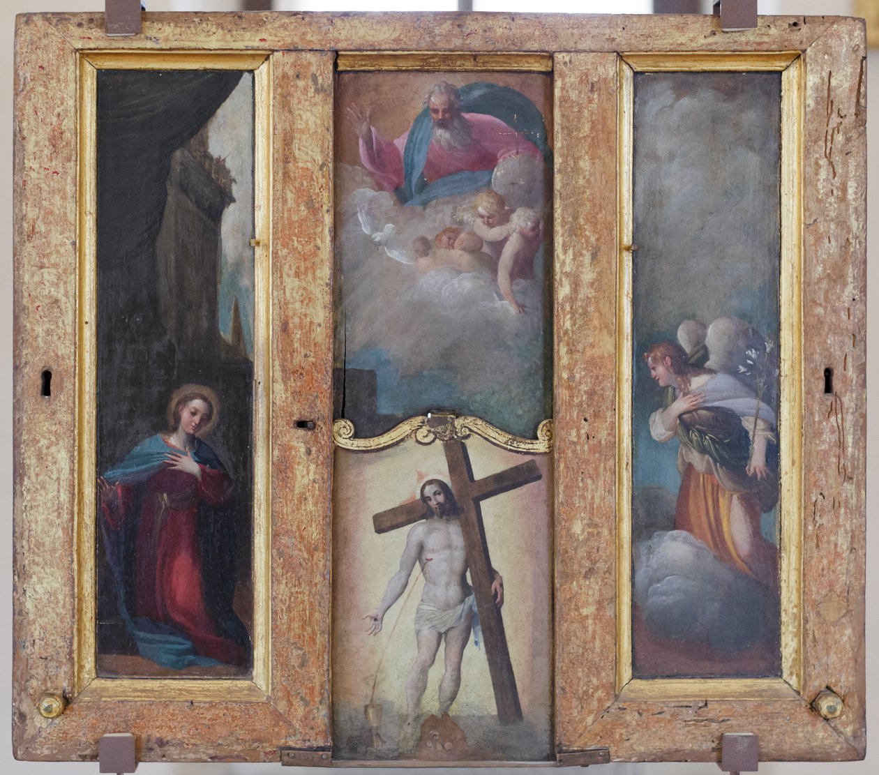 Marian ilmestys, Jumala Isä kirkkaudessa ja Kristuksen kallisarvoinen veri. tekijältä Ludovico Carracci