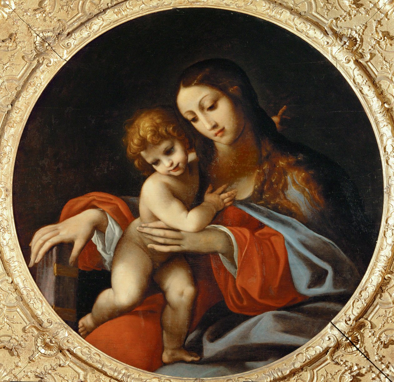 Madonna ja lapsi. Tondo, ... tekijältä Ludovico Carracci