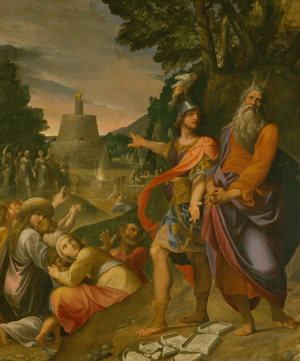 Mooses rikkoo lain tauluja (maalaus) tekijältä Ludovico Carracci