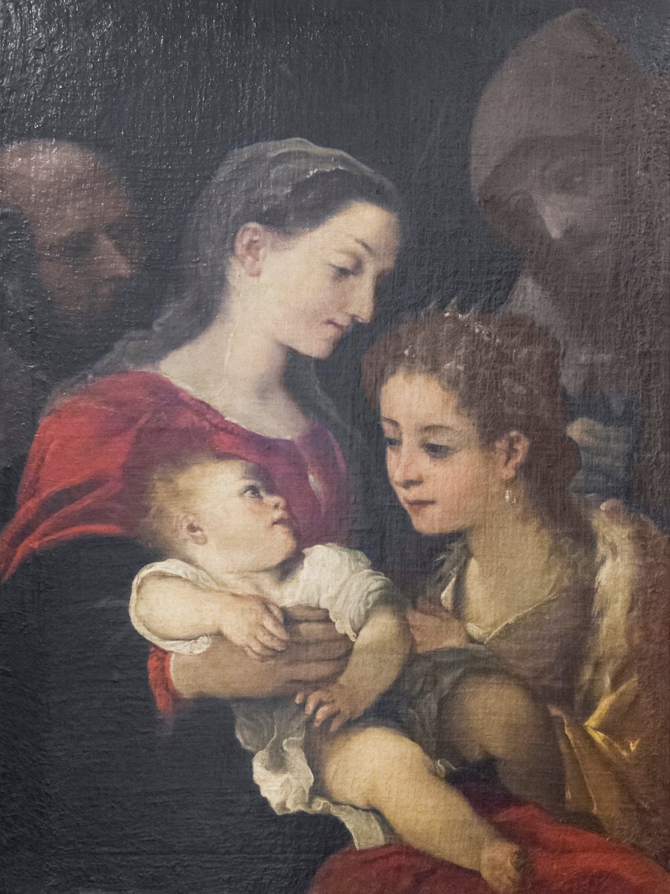 Pyhä perhe pyhien Franciscuksen ja Katariina Aleksandrialaisen kanssa, n. 1589-1592 (öljy kankaalle) tekijältä Ludovico Carracci