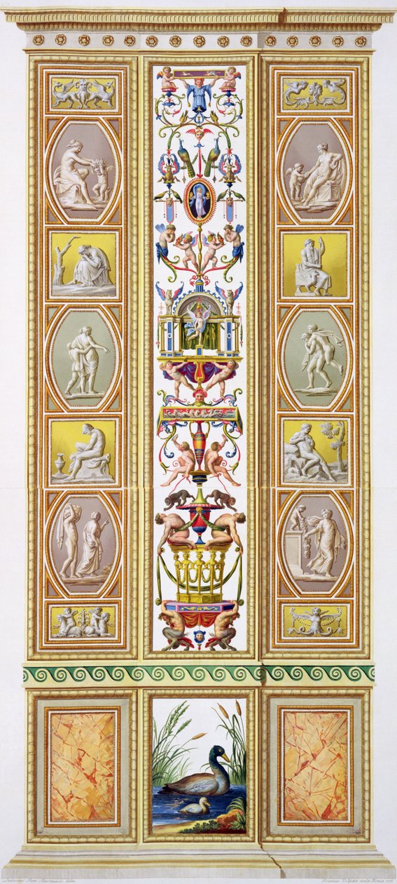 Paneeli Raphael Loggiasta Vatikaanista, "Delle Loggie di Rafaele nel Vaticano", kaiverrus Giovanni Volpato (1735-1803), 1775, julkaistu n. 1775-77 (käsinvärinen kaiverrus) tekijältä Ludovicus Tesio Taurinensis