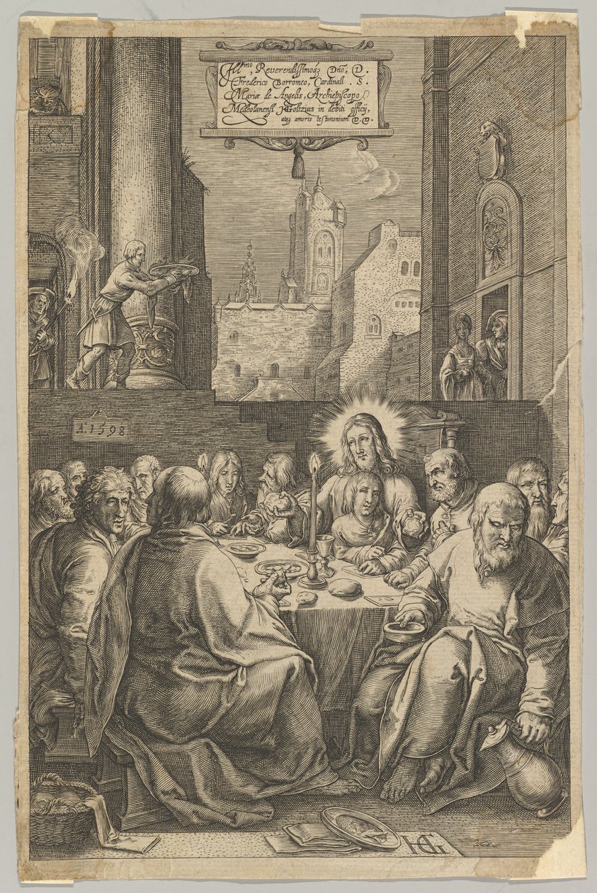 Viimeinen ehtoollinen, Kristuksen kärsimyksestä, n. 1623. tekijältä Ludovicus Siceram